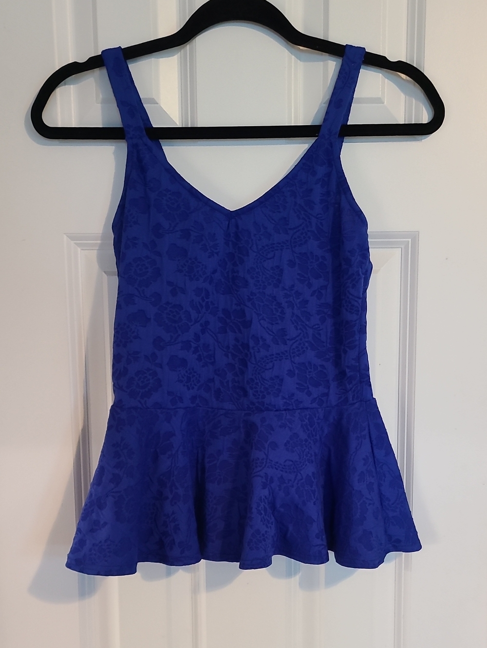 Soprano Royal Blue Floral Peplum Camisole